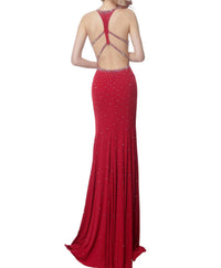 Jovani - Beaded Jersey Dress
