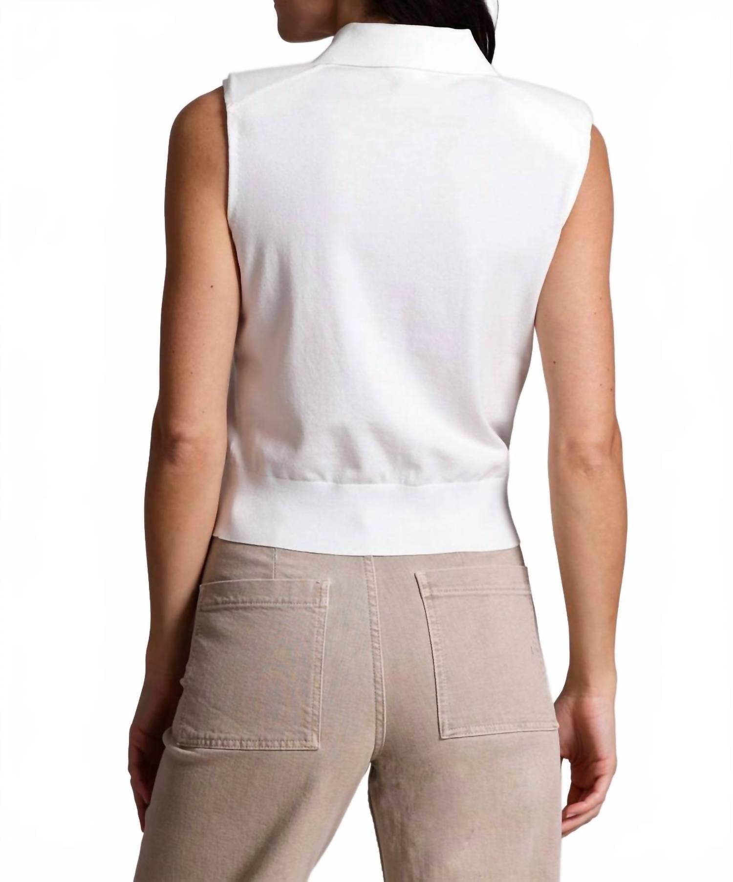 Minnie Rose - Button Front Sleeveless Polo