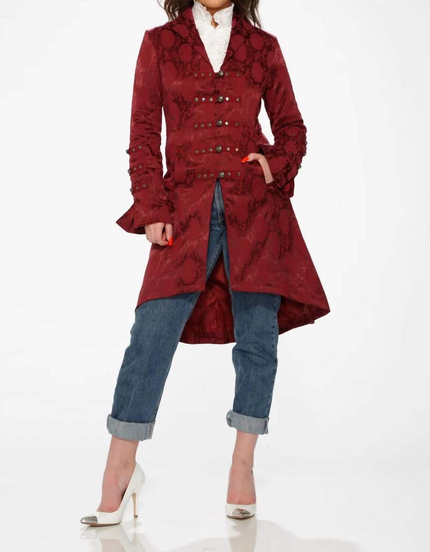 Orchid Bloom - Brocade Long Sleeve Coat