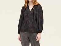 Grade & Gather - Pleated Jacquard Blouse