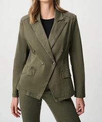 Joseph Ribkoff - Featherweave Denim Double-breasted Blazer