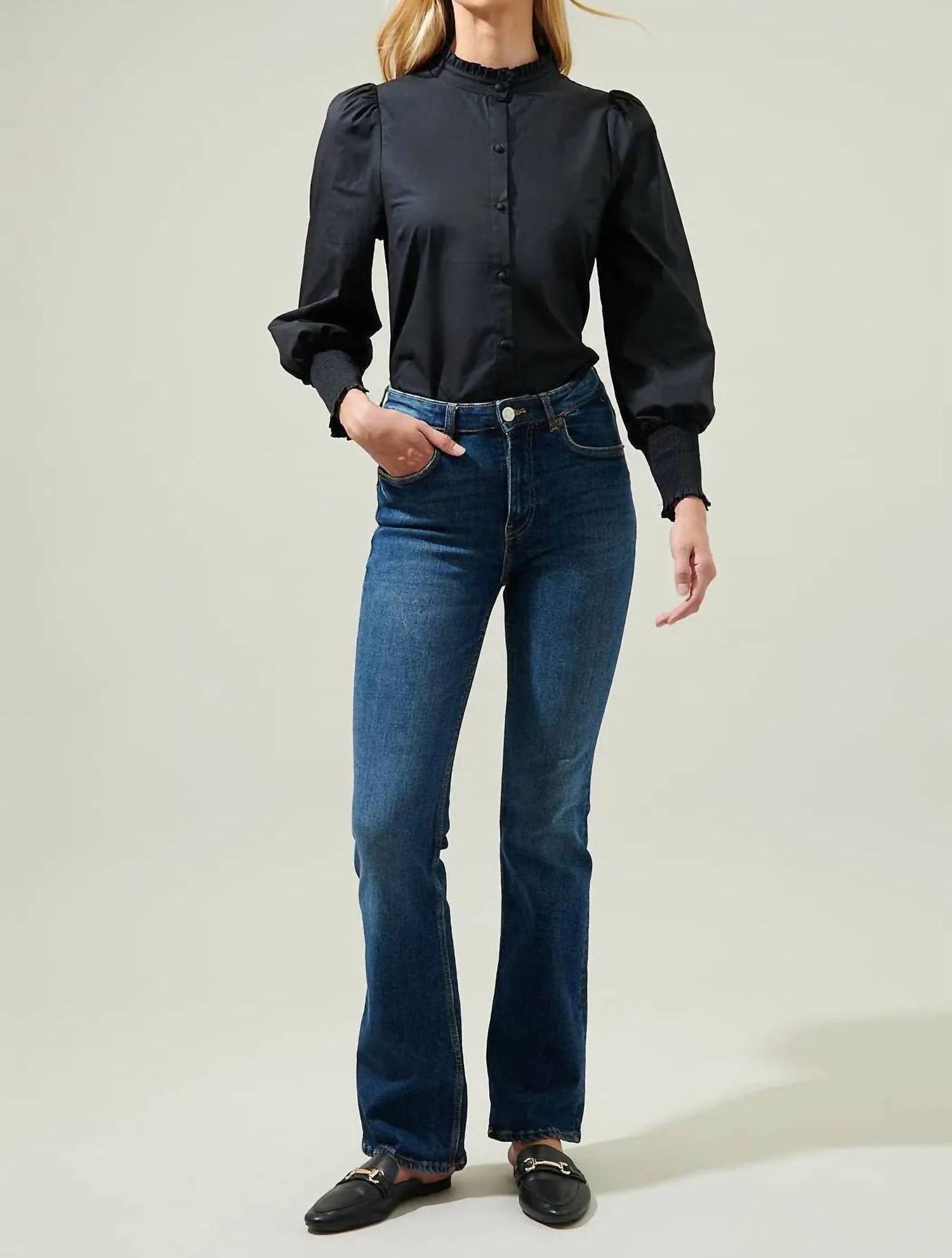 Sugarlips - Sophia Ruffle Button-down Top
