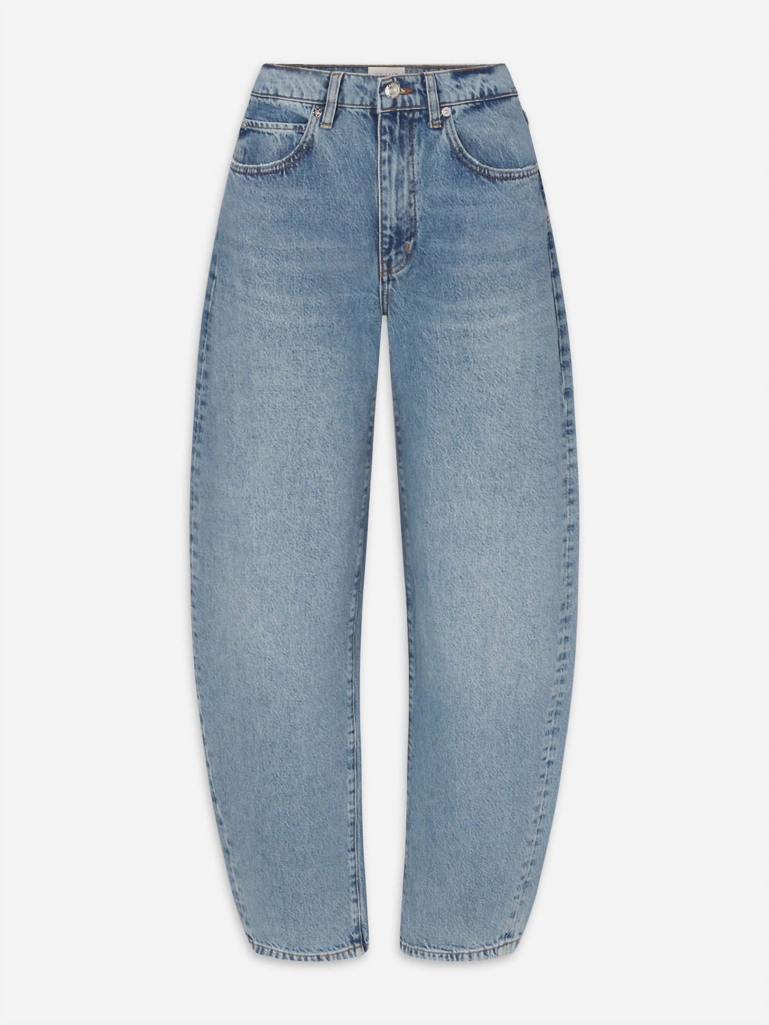 FRAME Women's Low Slung Barrel Jean in dollhouse - women's jeans - detail view