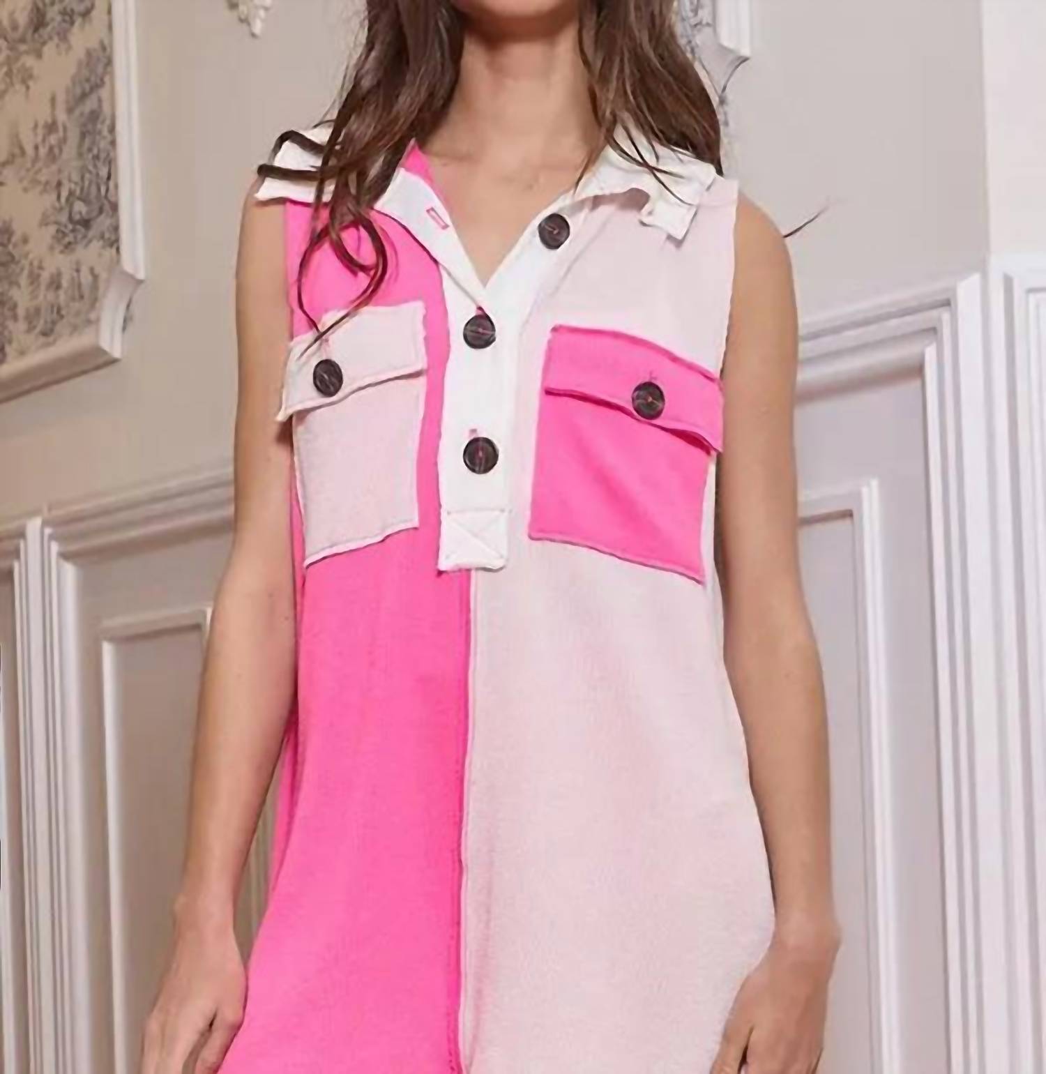 Bucketlist - Sleeveless Color-Block Romper