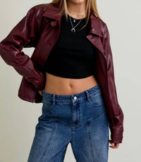 Le Lis - Short Faux Leather Trench Coat