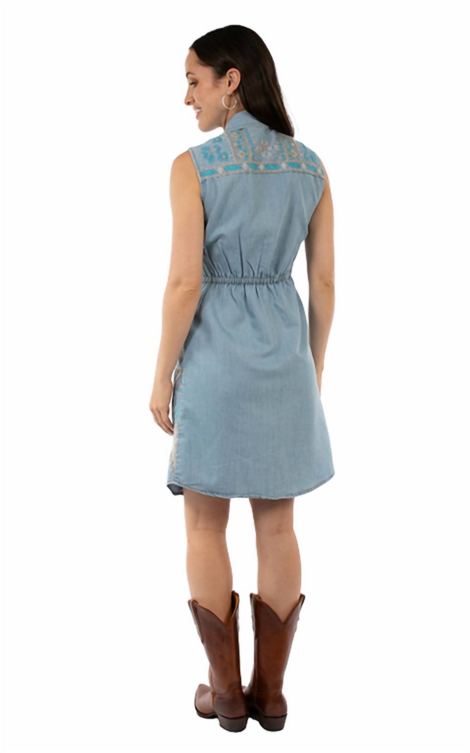 Scully - Sleeveless Denim Shirt Dress