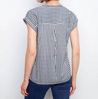 Charlie B - Printed Gingham Button-up Blouse