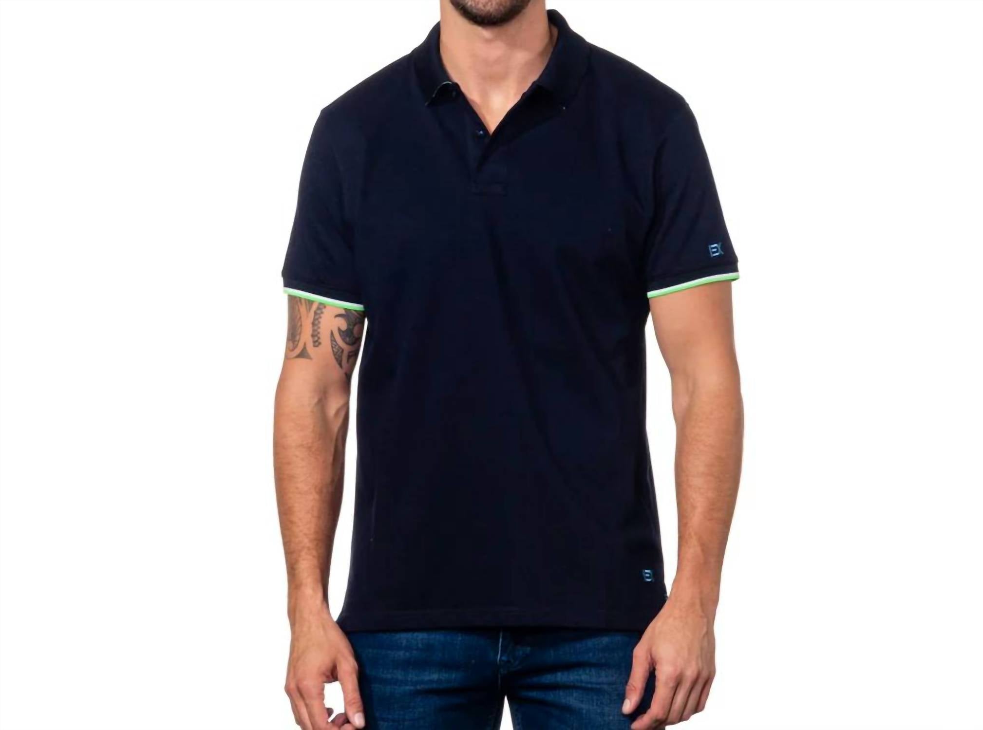 Eight X - Double Sided Collar Ribbed Texture Polo