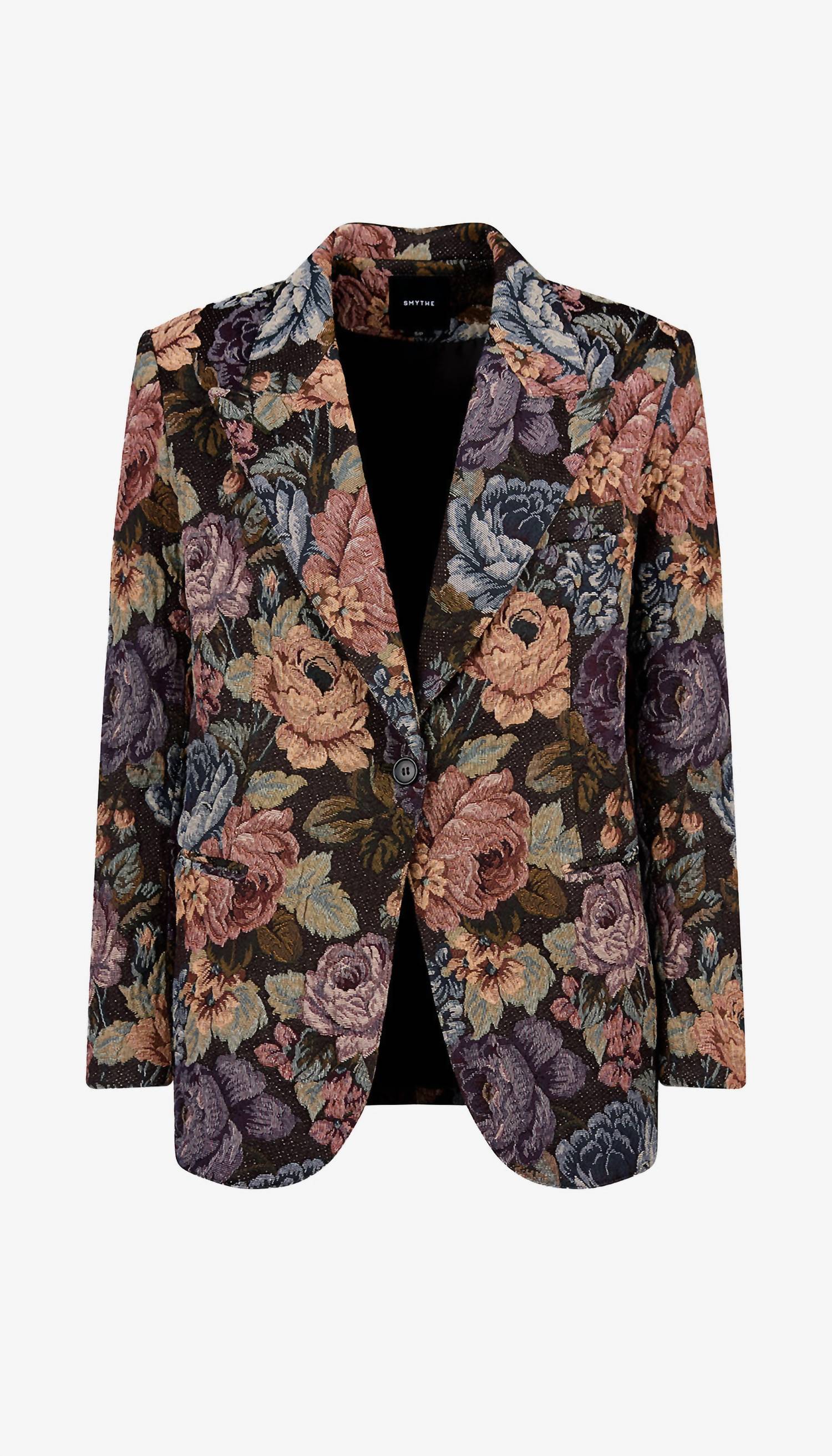 Smythe Women's 70's Blazer in forest tapestry - women's jacket - alternate view