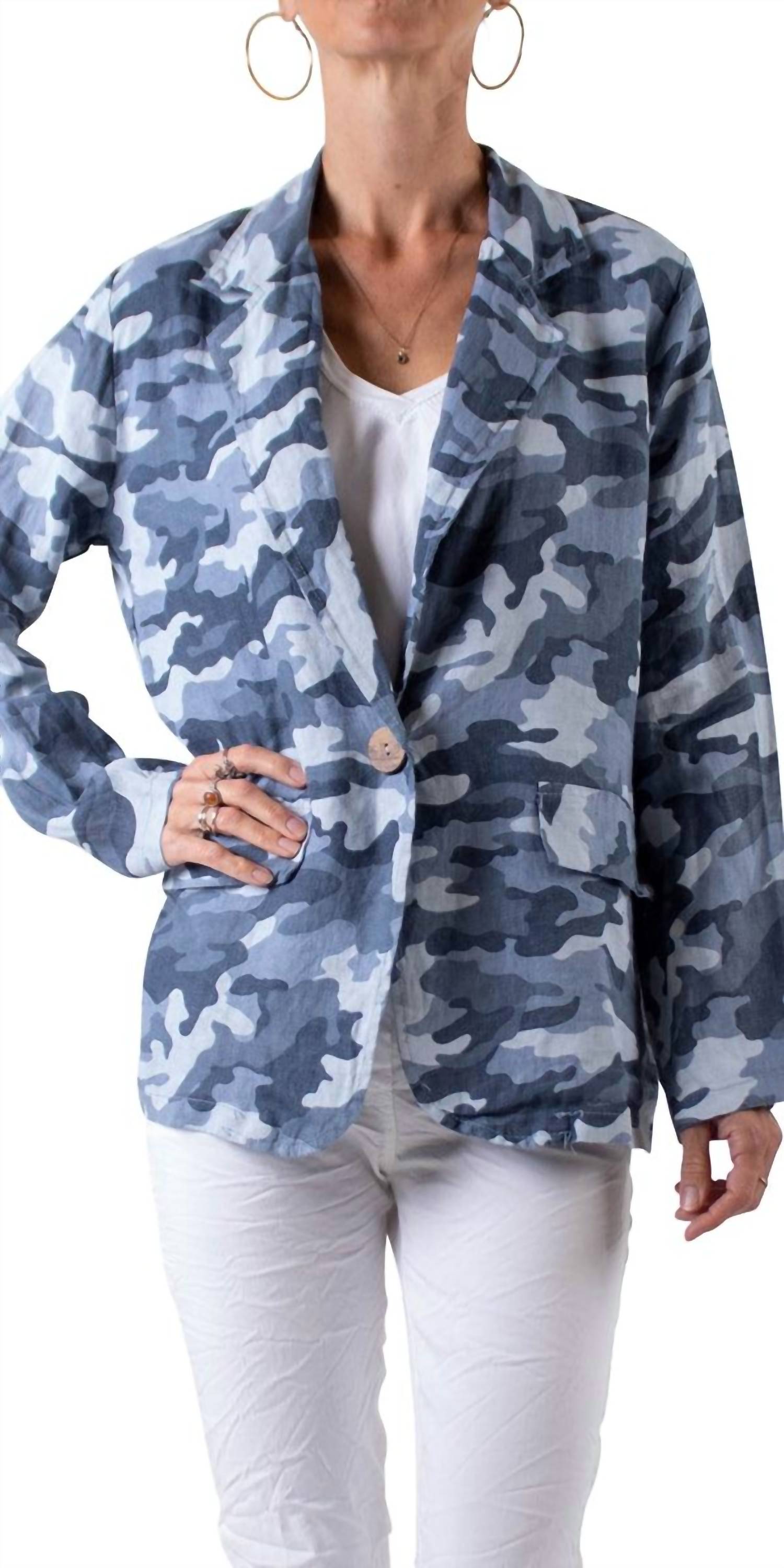 Gigi Moda - Sabrina Camo Linen Blazer