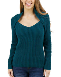 Grace And Lace - Cabled Sleeve Shrug Sweater