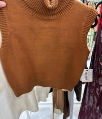 Fore Women's Joslyn Sweater Vest in camel brown - women's jacket
