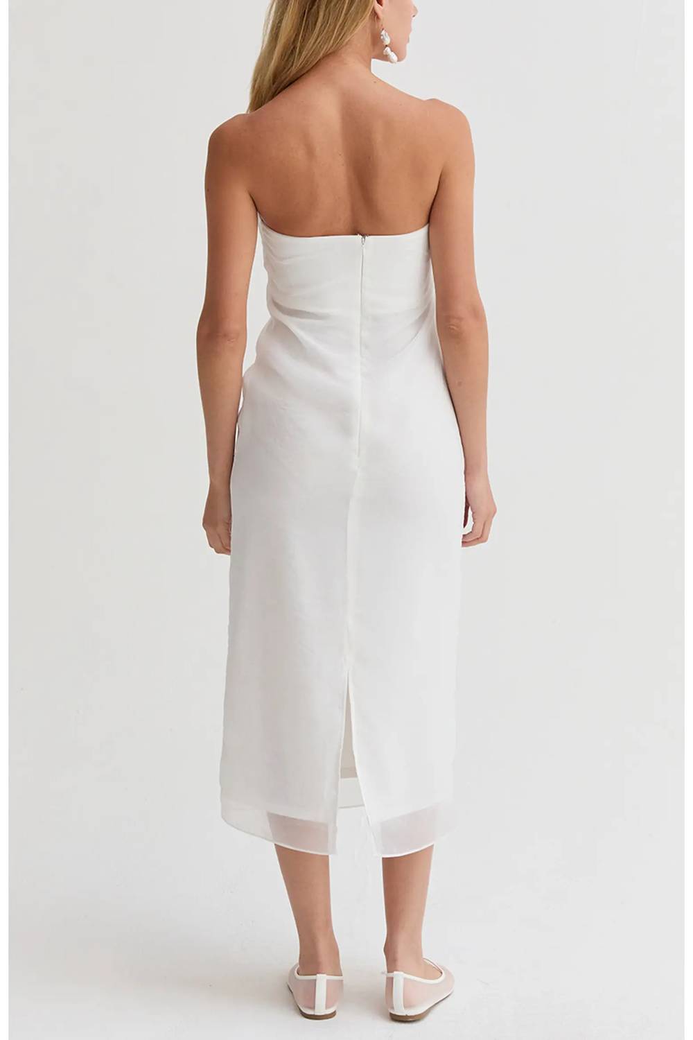 Crescent - Zeah Organza Tube Midi Dress