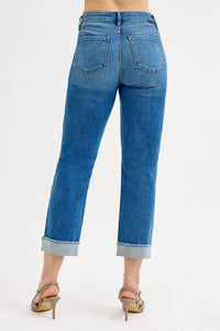 Risen - Women's High Rise Boyfriend Fit Ankle Jeans