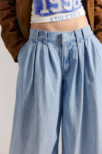 Free People Scout Wide Leg Pants in california blue - women's pants - alternate view