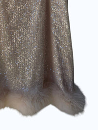 Rue Sophie - Women's Sequin With Feather Hem Skirt