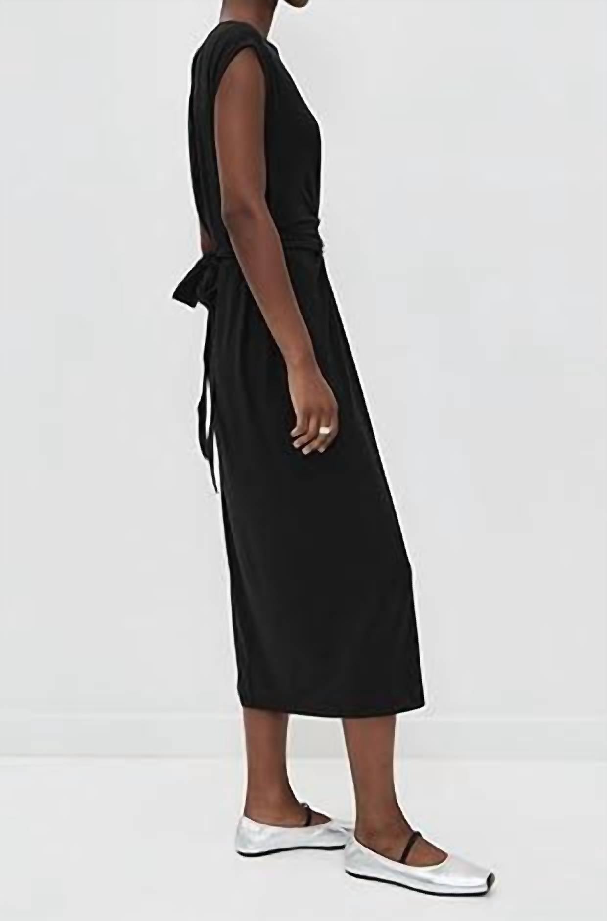 Vince Wrap Midi Dress in coastal - women's dress - detail view