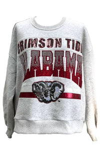 QUEEN OF SPARKLES Tide Alabama Vintage Sweatshirt in grey - women's top - view 8