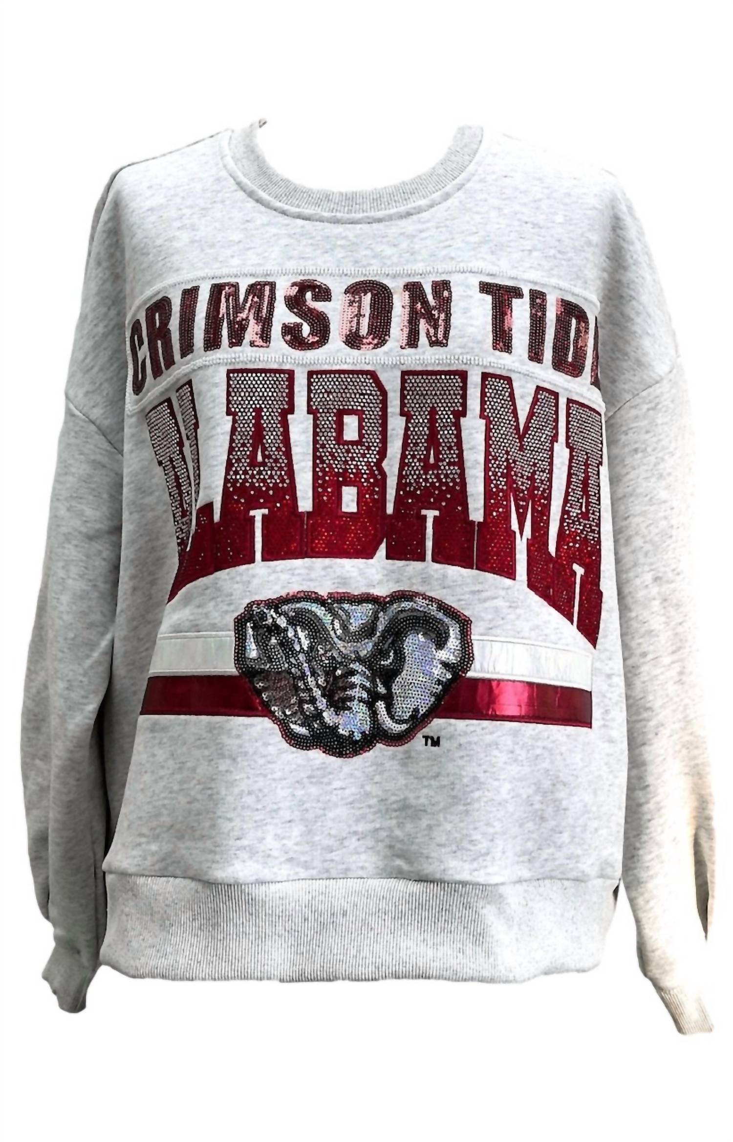 QUEEN OF SPARKLES Tide Alabama Vintage Sweatshirt in grey - women's top - view 8