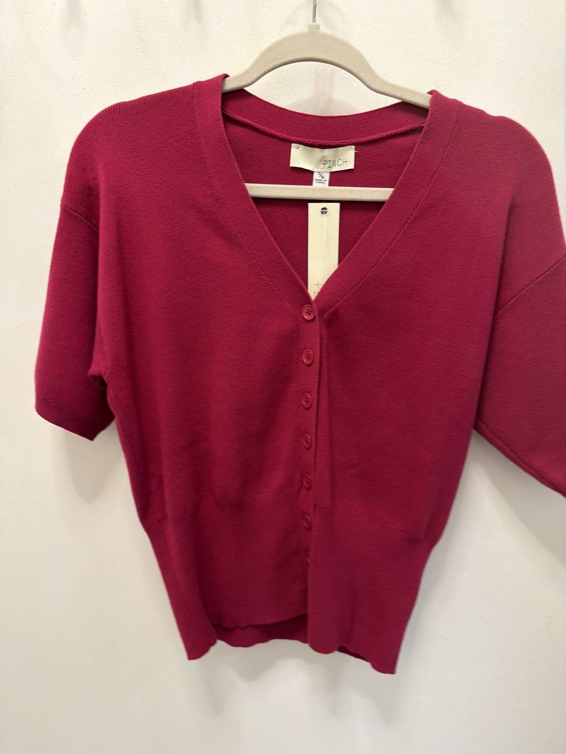 Pinch - Women's V Neck Short Sleeves Cardigan