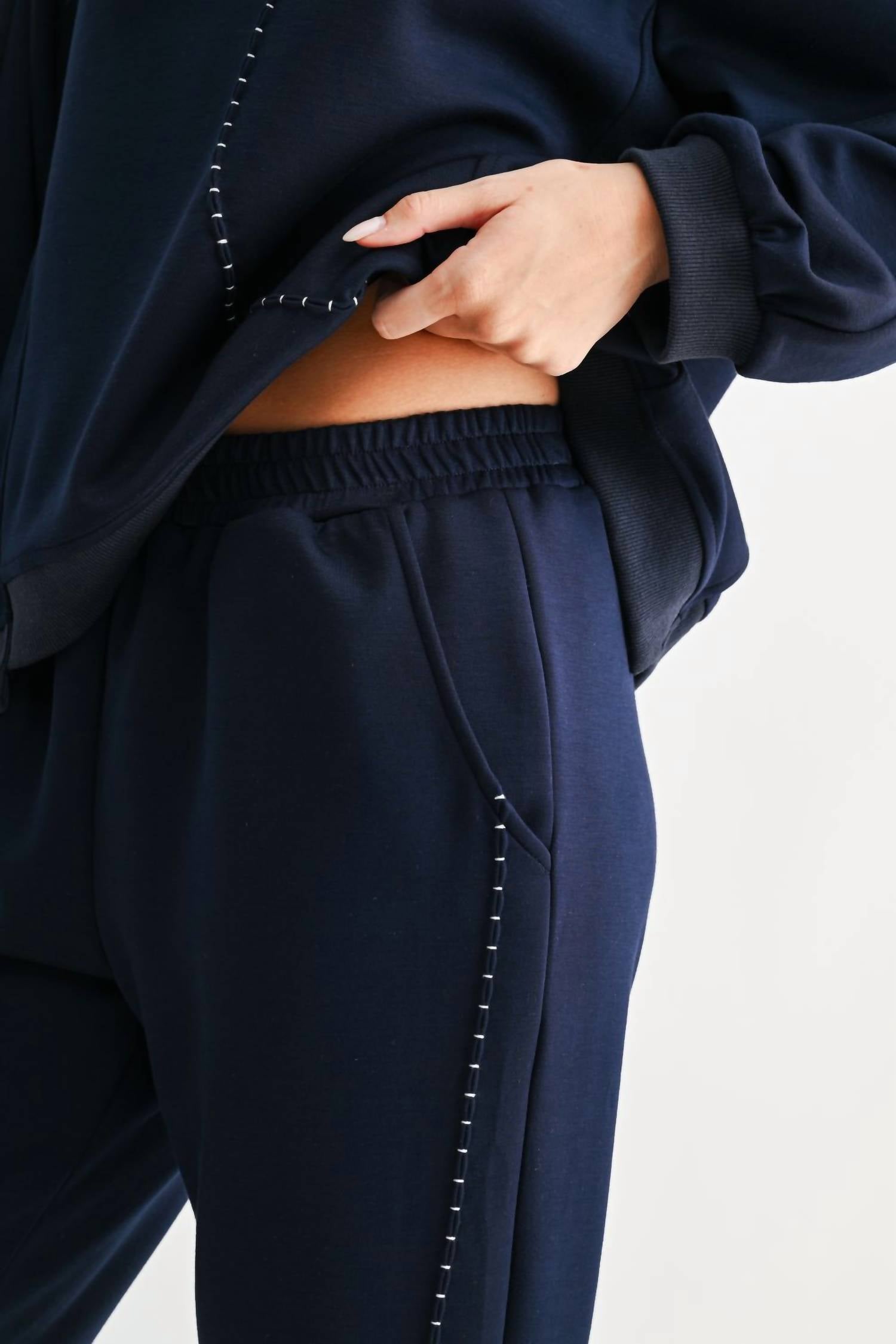 Joh Kaely Long Sleeve Pant Set in navy - women's sleepwear - view 4