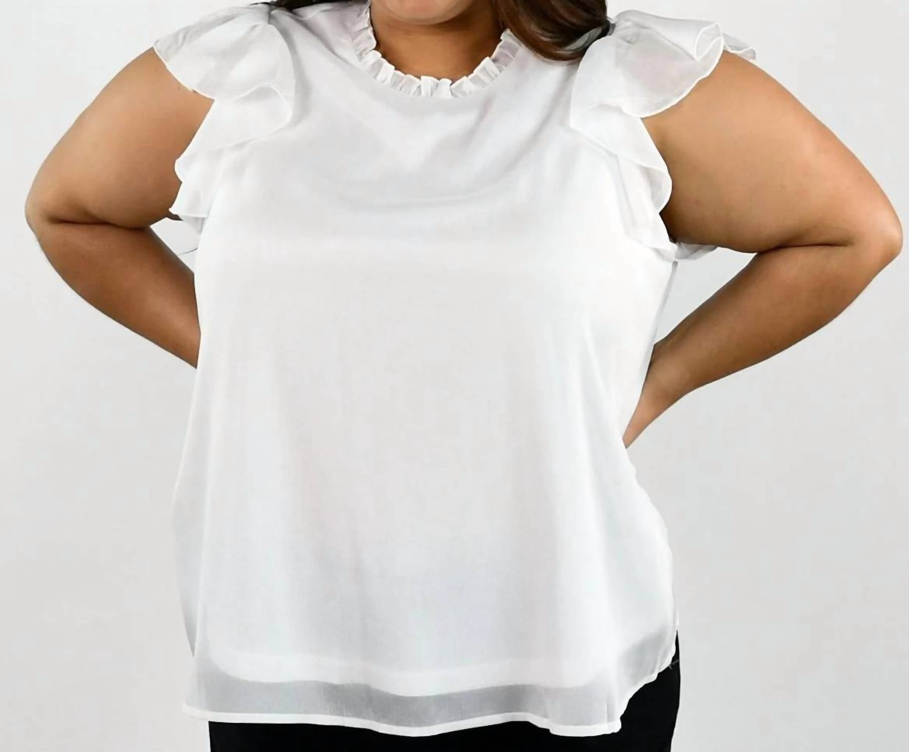 Andree By Unit - Short Sleeve Ruffle Top - Plus