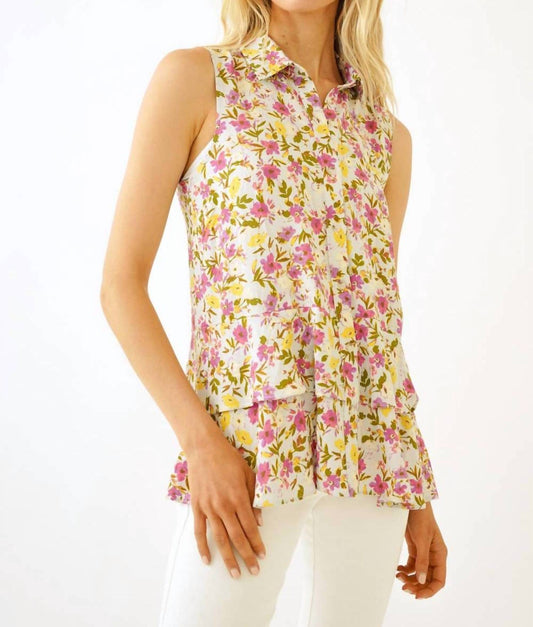 Mystree - Floral Print Sleeveless Blouse