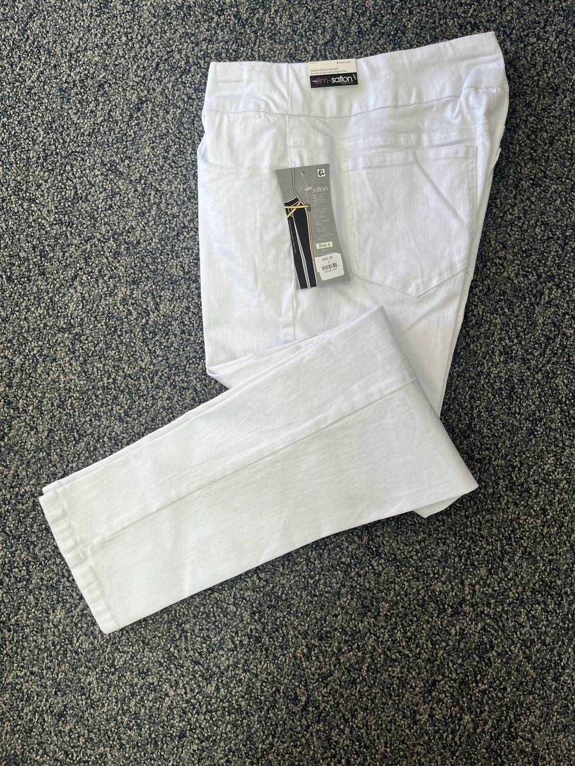 Slimsation By Multiples Pull On Jeans in white - women's jeans - view 4