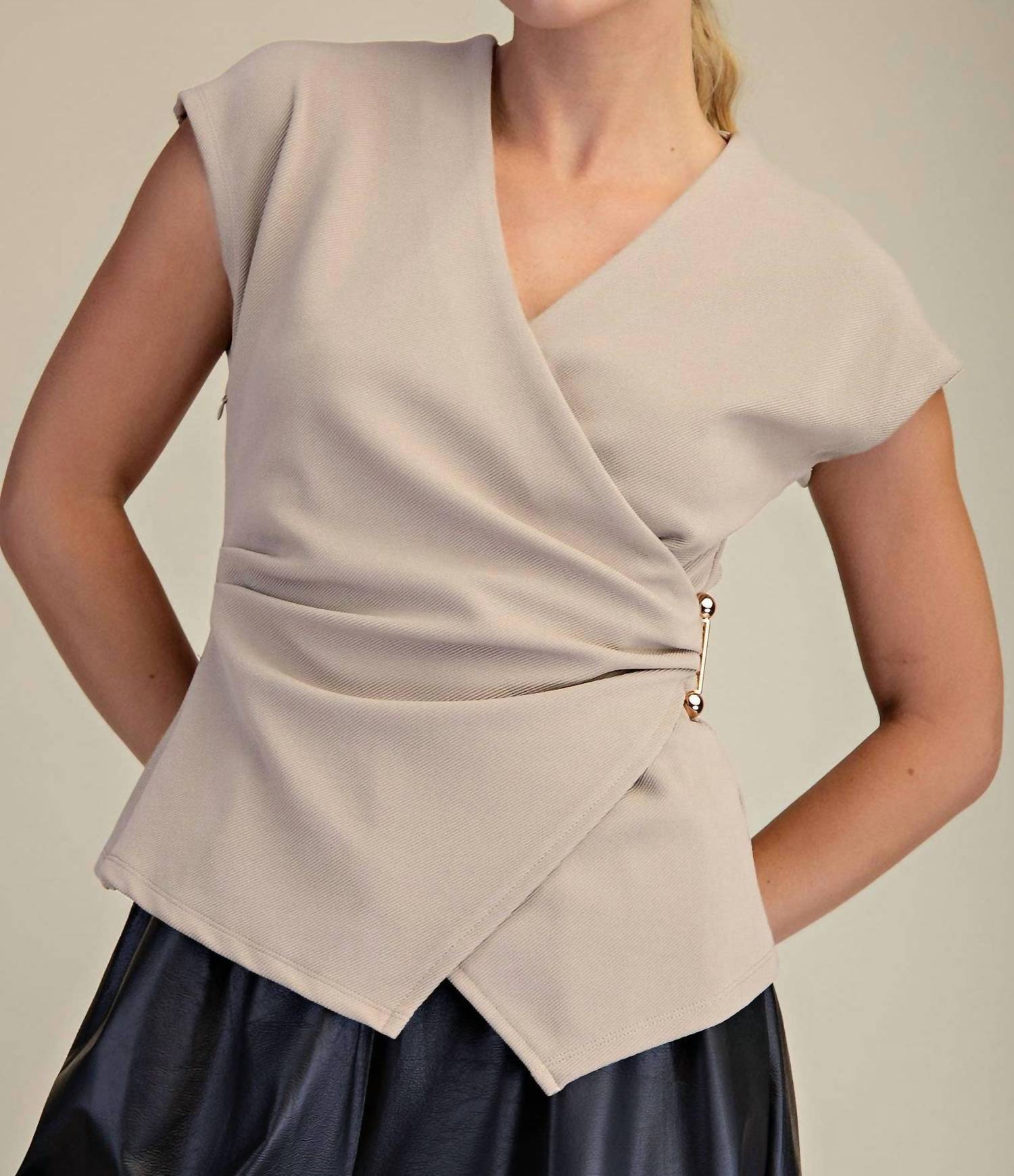 Glam - Surplice V-neck Top