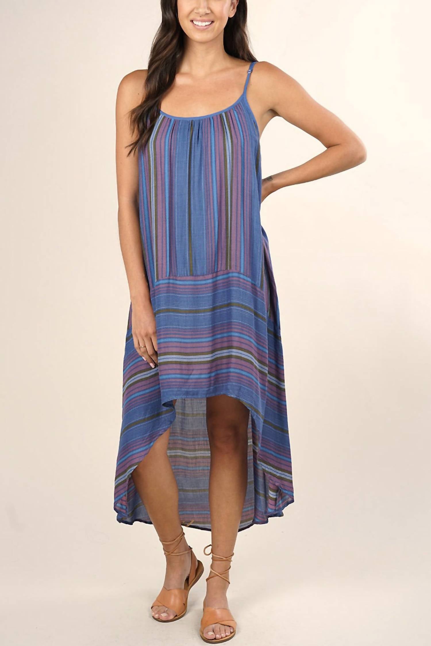 LOVESTITCH Borderline Midi Dress in navy - women's dress