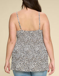 Oddi - Leopard Print Pleated Cami Top