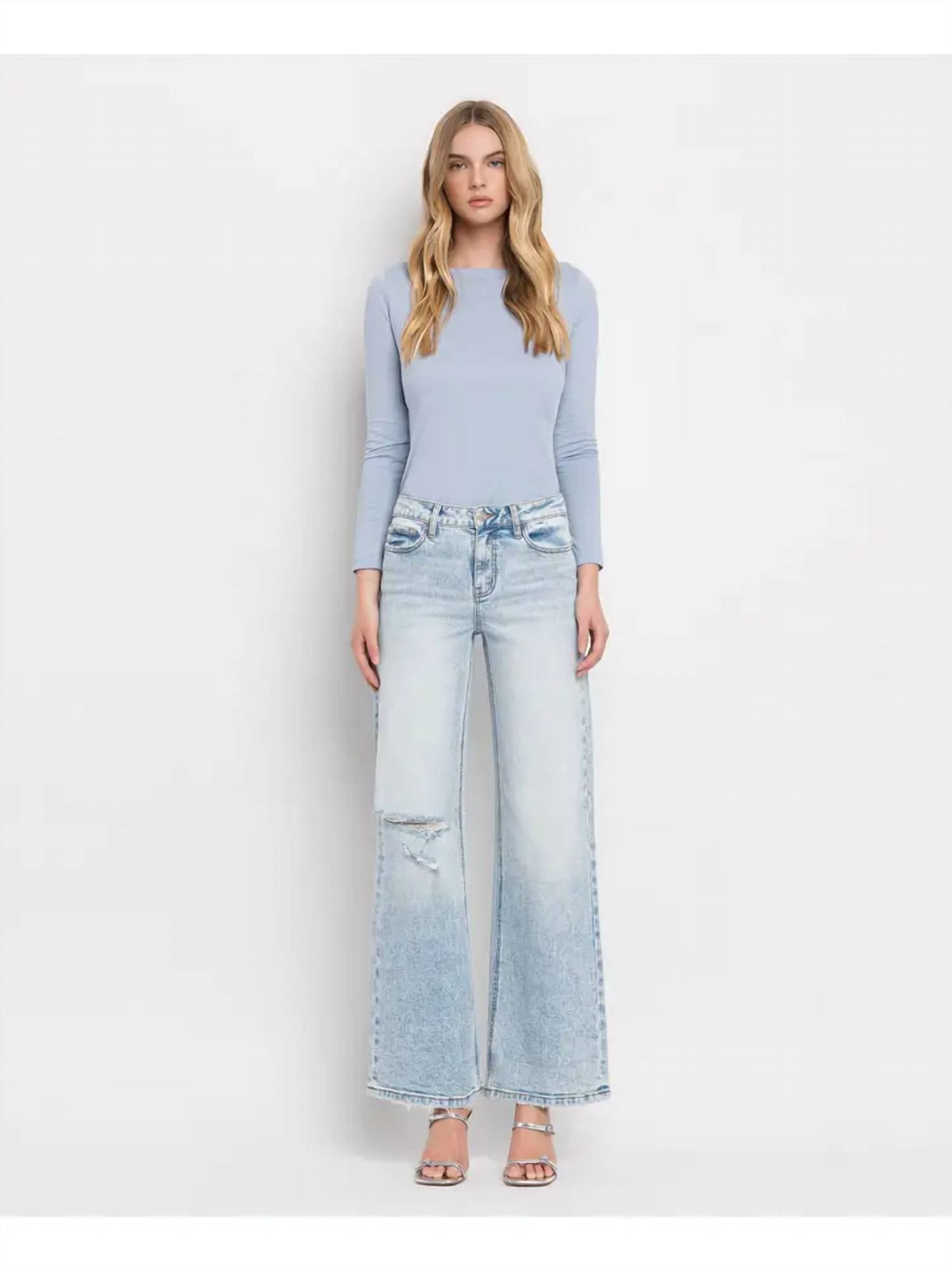 Vervet By Flying Monkey - Tummy Control Super High Rise Wide Leg Jeans