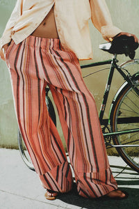 Free People - Day's End Linen Striped Pull-on Pant