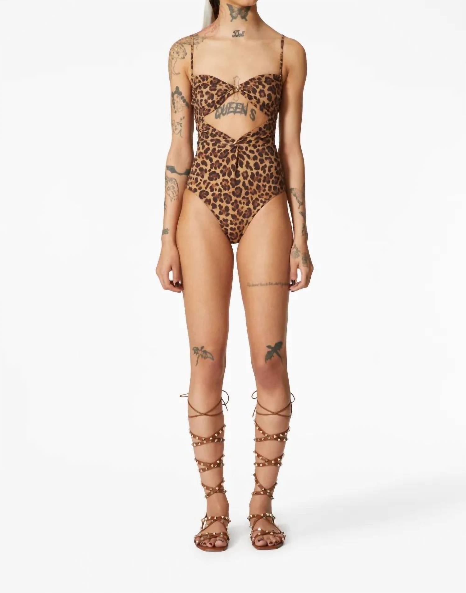 Valentino - Animalier Leopard Cutout Swimsuit