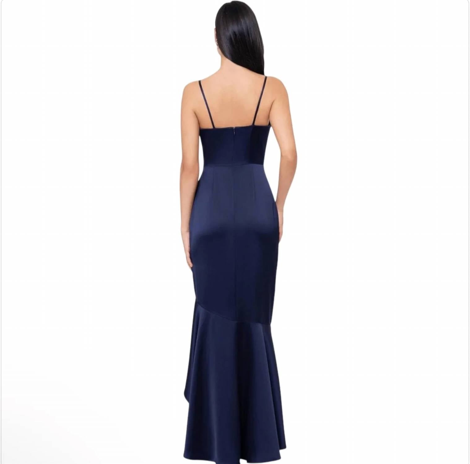 Xscape - Satin Ruffle High Low Formal Dress