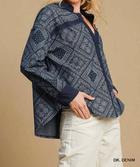 Umgee - Paisley Print Shirt Jacket