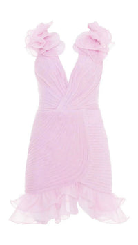 Patbo - Silk Plisse Flutter Mini Dress