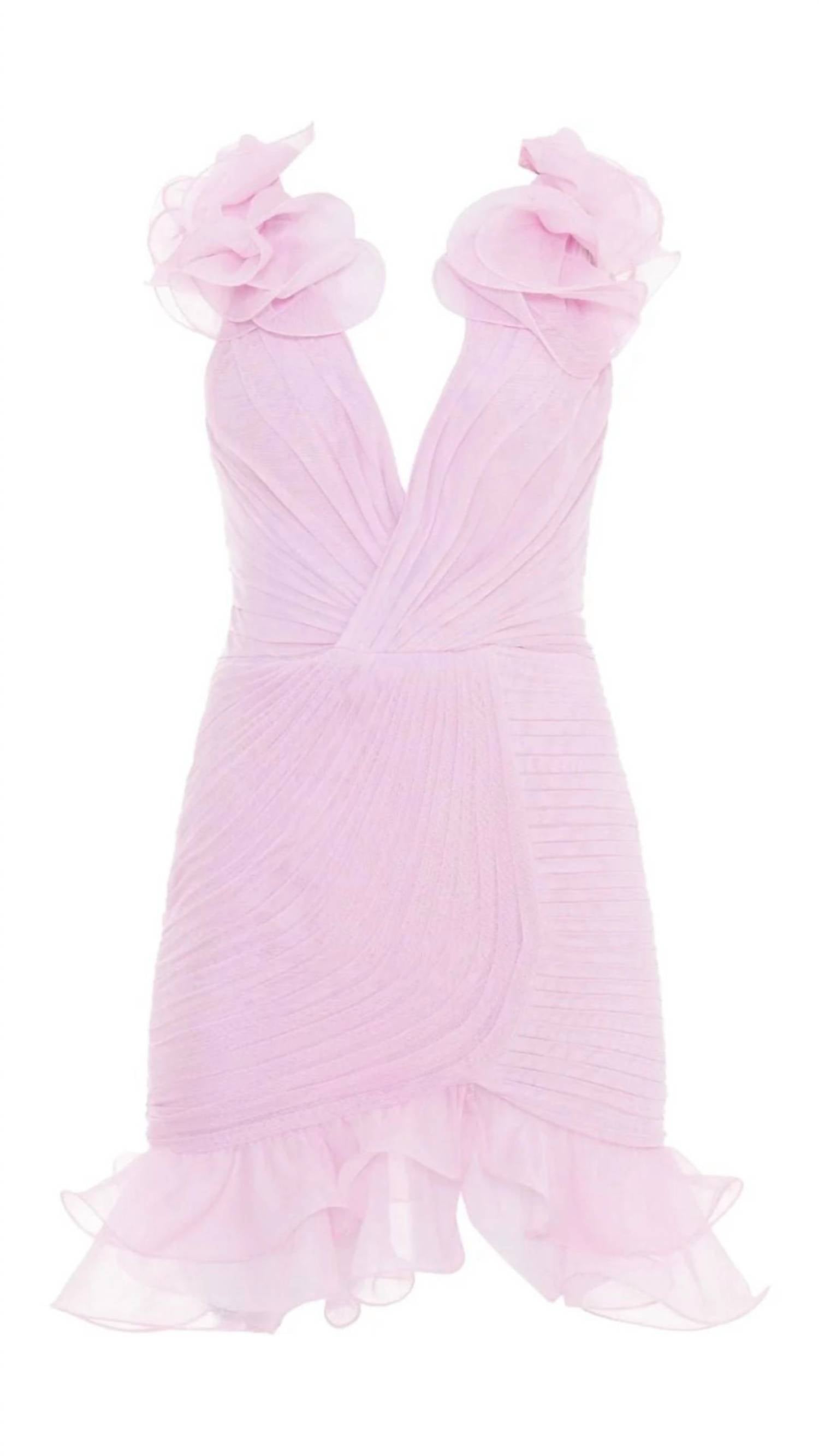 Patbo - Silk Plisse Flutter Mini Dress