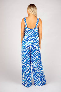 Sincerely Ours Brandee Zebra Printed Top in blue - women's tank top - alternate view