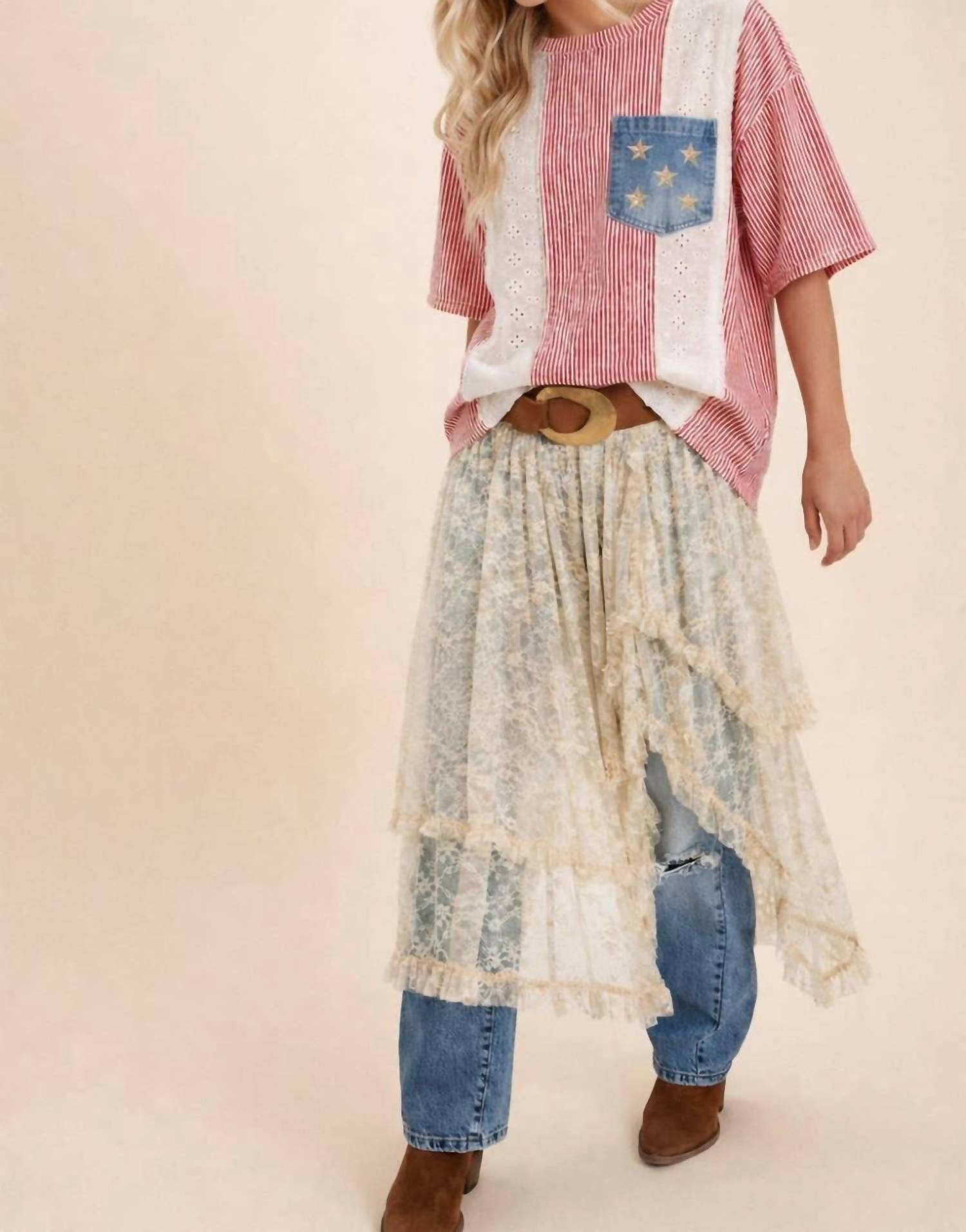 Kori - Women's 4th Of July Feminine Classic Americana Top