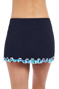 Profile By Gottex Women's Side Slit Skirted Bottom in black tricolor - women's skirt - alternate view