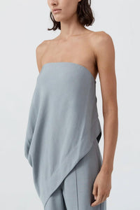 St. Agni - Strapless Asymmetrical Drape Top