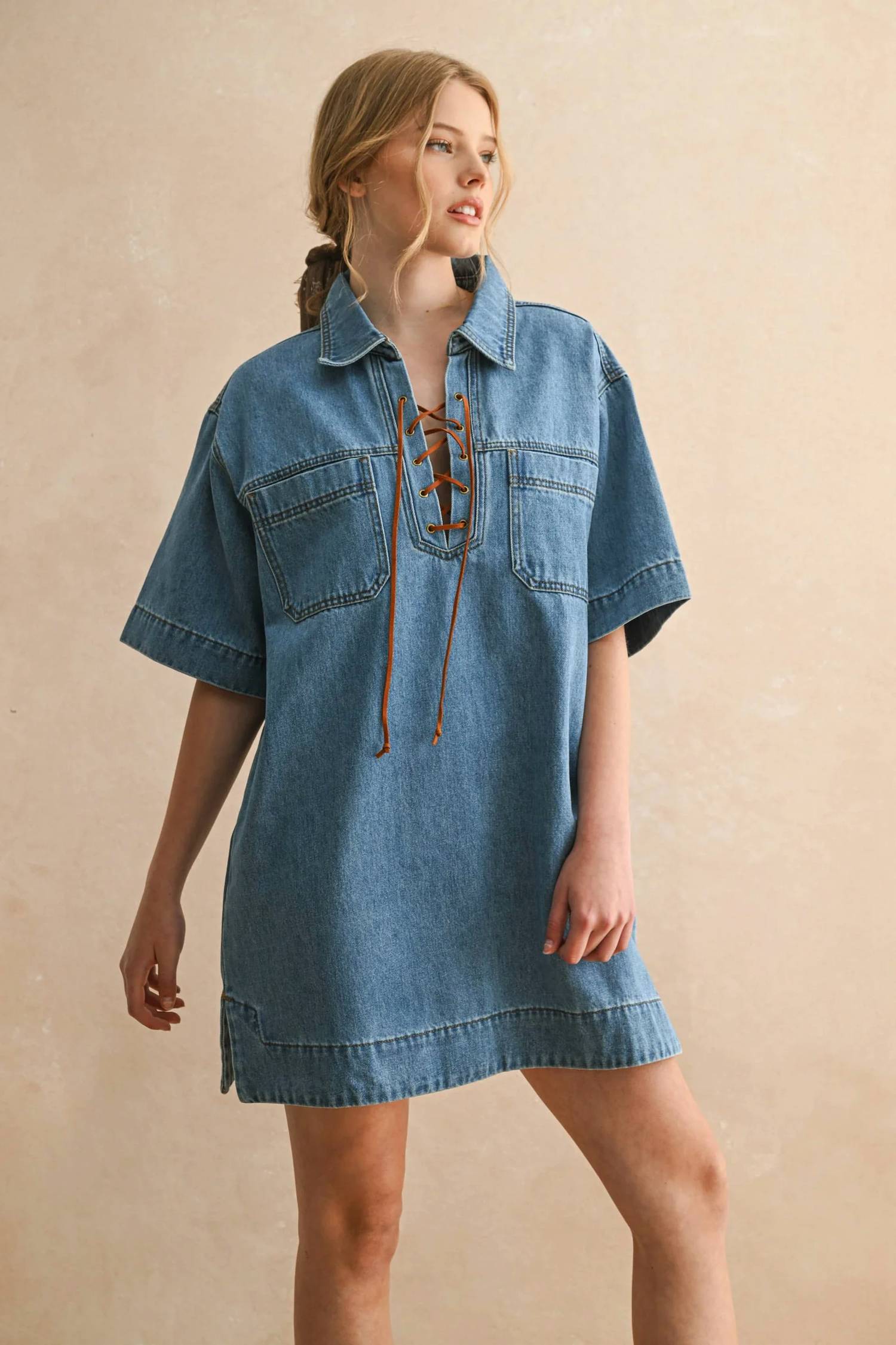 Miou Muse - Short Denim Dress