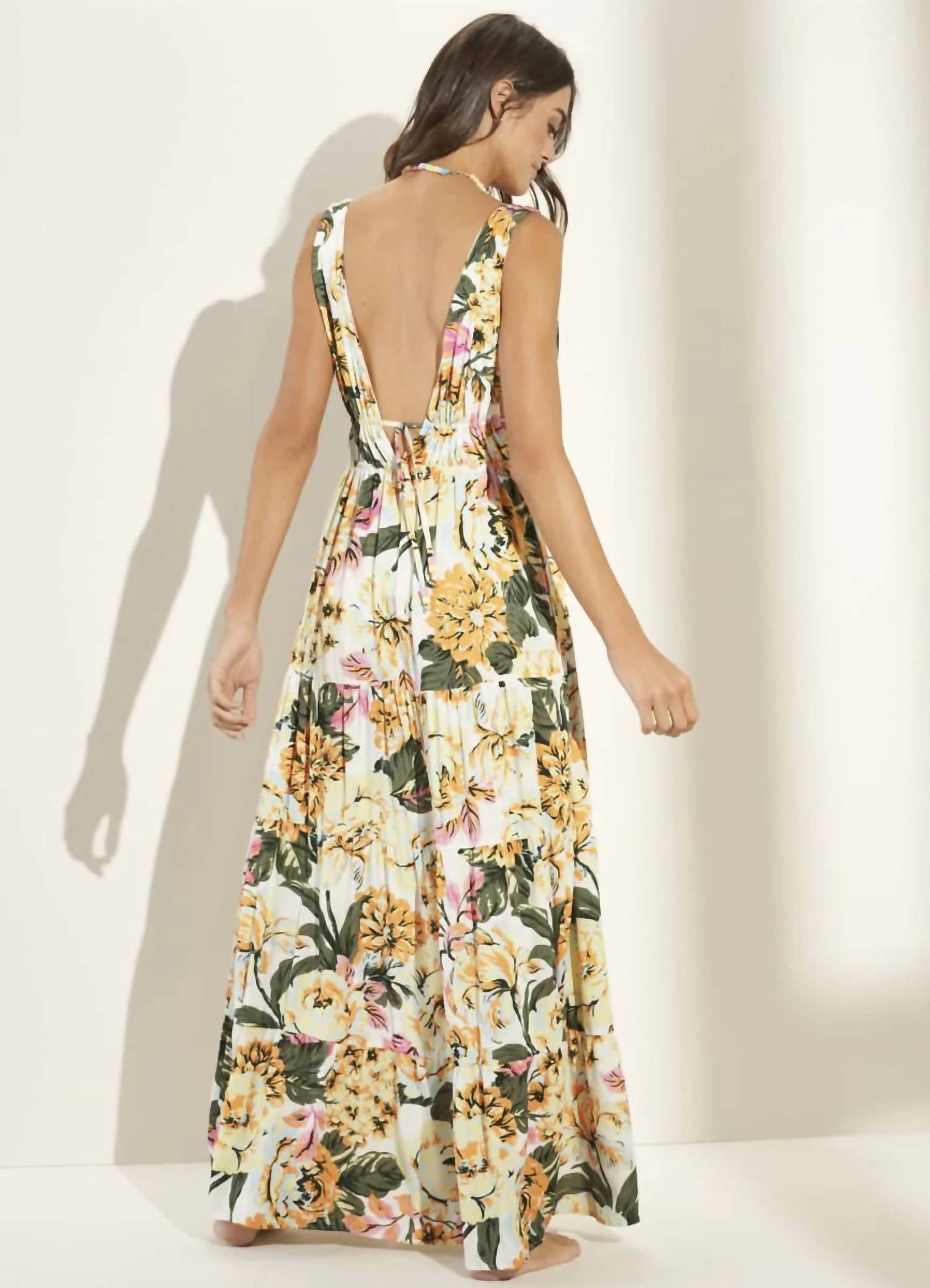 MAAJI Spring Garden Eva Long Dress in multicolor - women's dress - alternate view