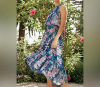 Current Air - Painterly Floral Midi Dress