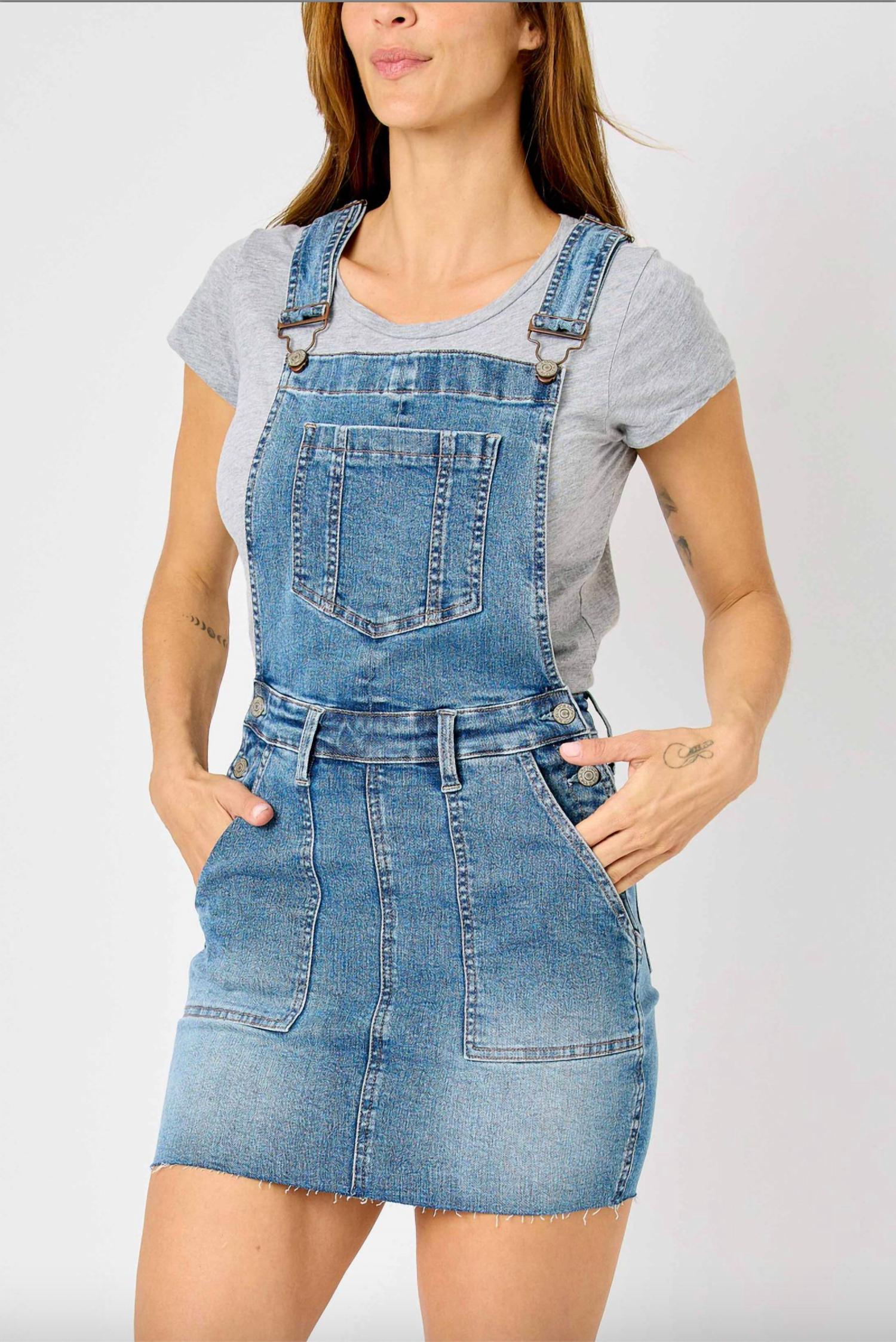 Judy Blue - Raw Hem Overall Skirt