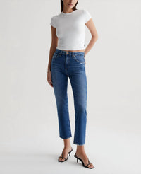 AG Jeans Hutton Crew Top in ex white - women's t-shirt