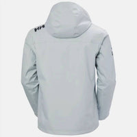 Helly Hansen Men's Crew Hooded Jacket in grey fog - men's jacket - detail view