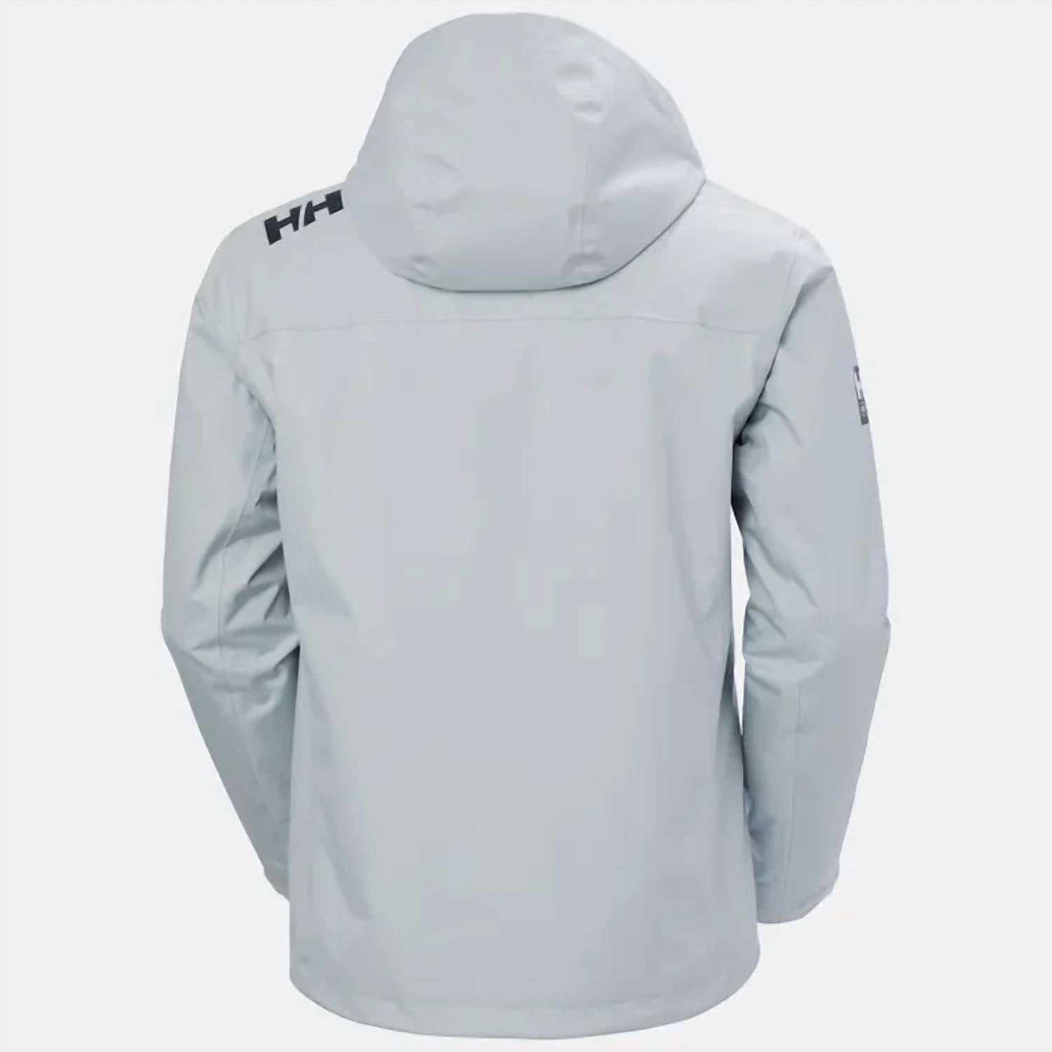 Helly Hansen Men's Crew Hooded Jacket in grey fog - men's jacket - detail view