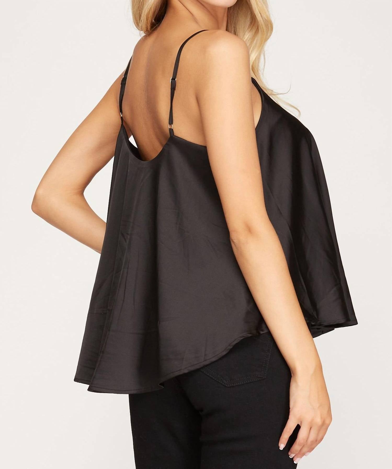 She + Sky - Rounded Sweep Satin Cami Top